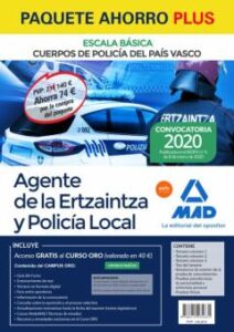 Paquete Ahorro Plus Ertzaintza Y Policía Local Del País Vasco. Temario 1,2,3 Test