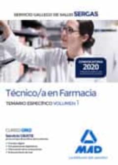 Libro, Audiolibro Técnico/A En Farmacia Del Servicio Gallego De Salud . Temario Específico Volumen 1 Técnico/A En Farmacia Del Servicio Gallego De Salud . Temario Específico Volumen 1