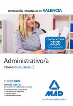 Libro, Audiolibro Administrativo/A De La Diputación Provincial De Valencia. Temario Vol.2 Administrativo/A De La Diputación Provincial De Valencia. Temario Vol.2