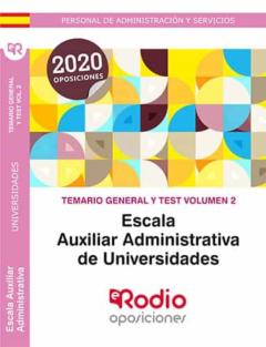 Libro, Audiolibro Escala Auxiliar Administrativa De Universidades: Temario General Y Test (Vol. 2) Escala Auxiliar Administrativa De Universidades: Temario General Y Test (Vol. 2)